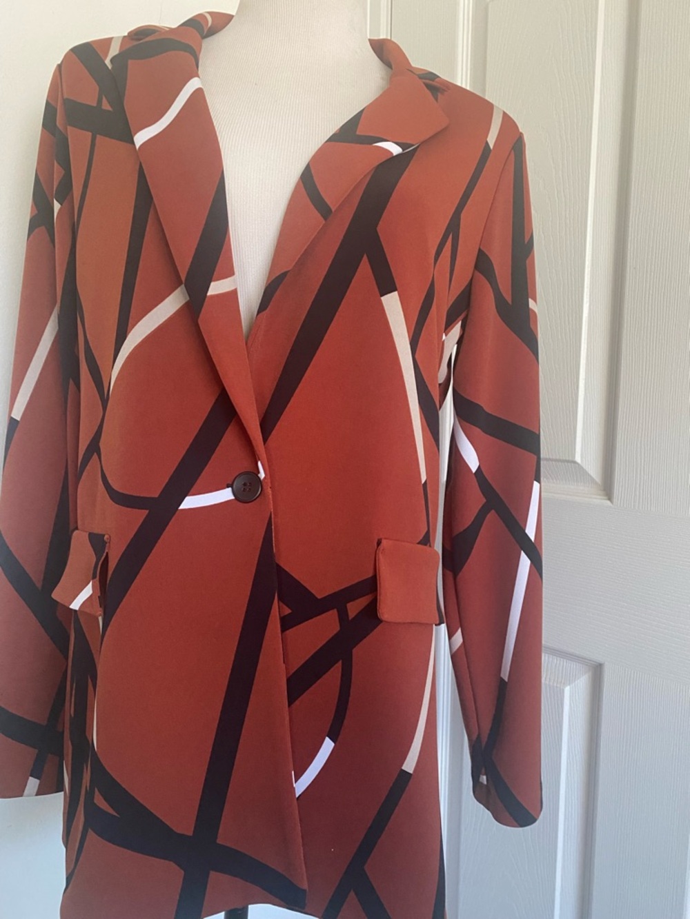 Joseph Ribkoff Abstract Single Button Blazer - Picture 11 of 12